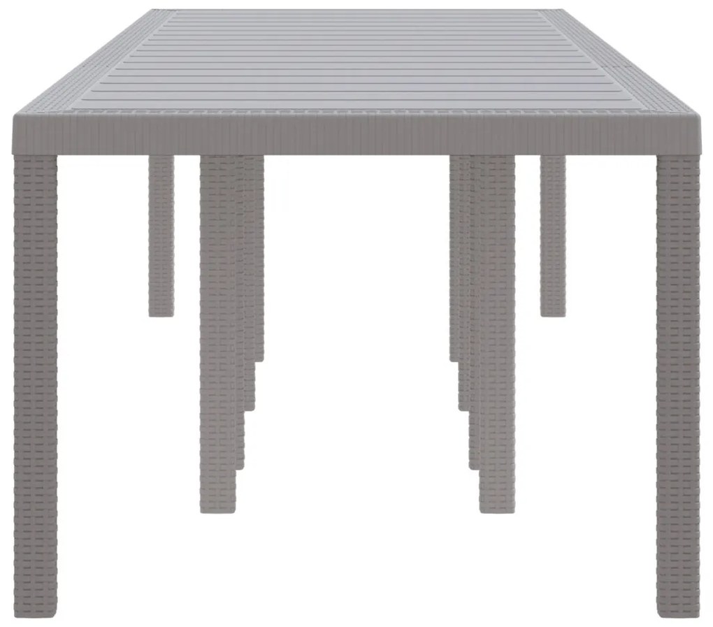 Kert Asztal Világosszürke 300x100x73 cm Poli Rattan