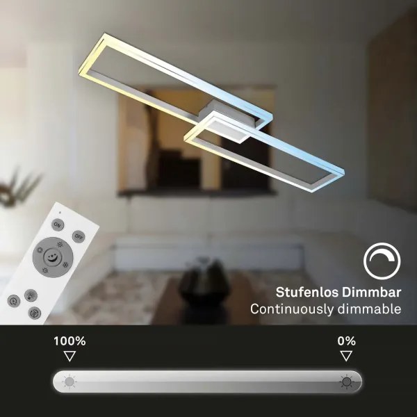 Briloner 3761019 - LED dimmelhető mennyezeti lámpatest LED/45W/230V 2700-6500K+távirányító matt króm