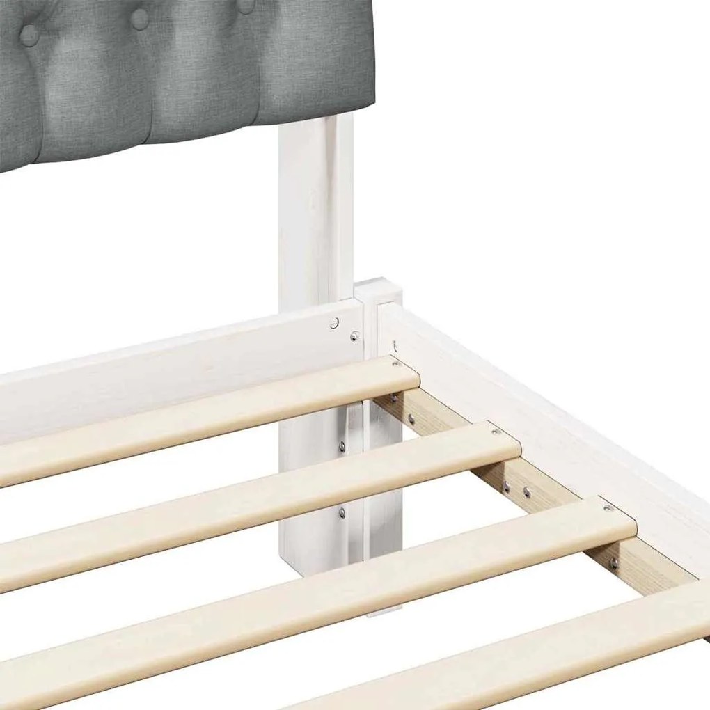 Ágykeret Kárpitozott Fejtámlával fejtámlával Fehér 180 x 200 cm