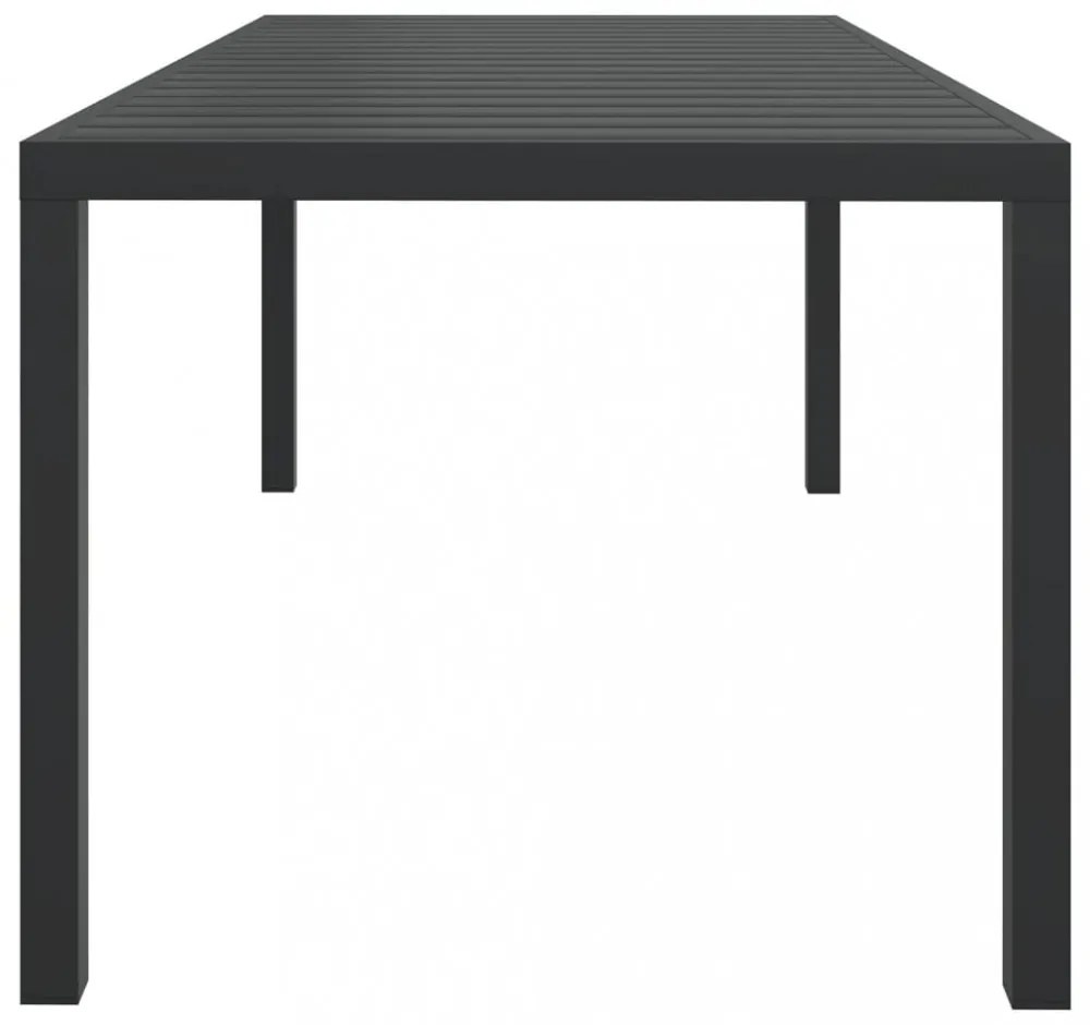 fekete alumínium és WPC kerti asztal 185 x 90 x 74 cm