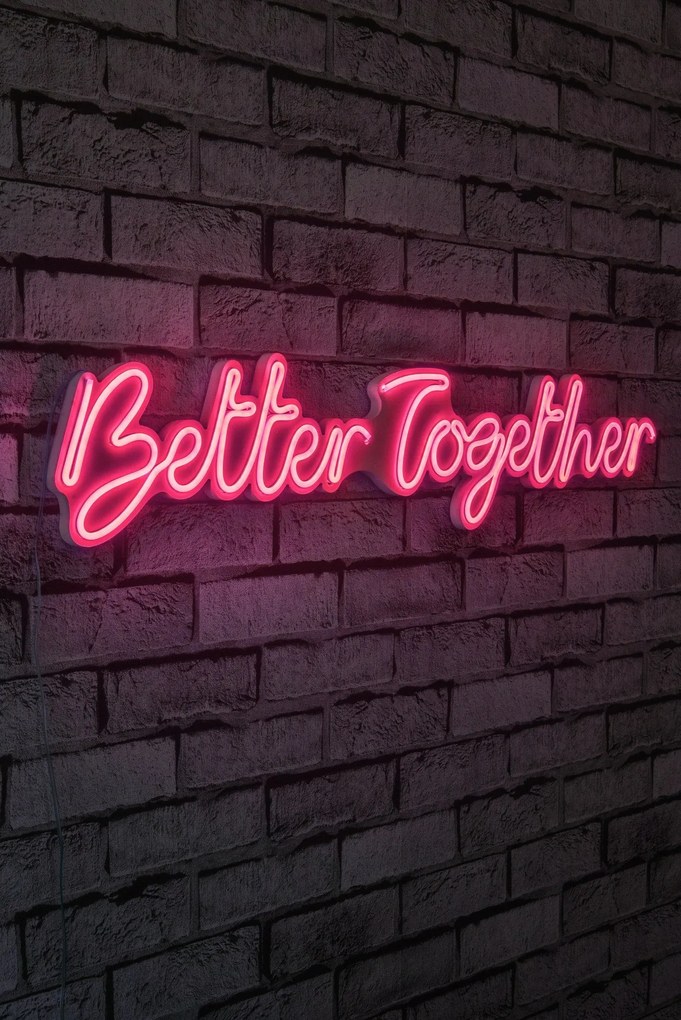 Műanyag LED-es fali dekoráció, Better Together - Pink