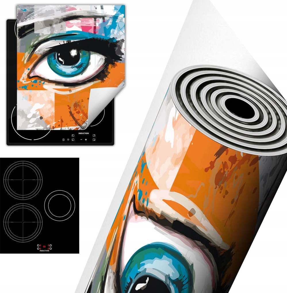 Tűzhelyvédő Szőnyeg Asztallap Dekoráció 45x52 Vászonkép szem