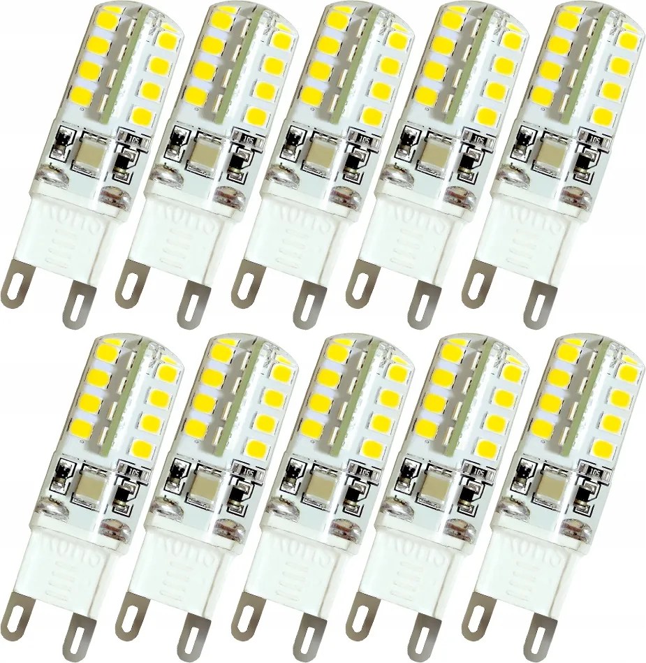 10 x Led izzó Kapszula 2835 Smd G9 230V 3W=25W meleg szín Kwazar