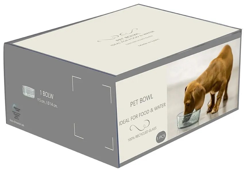 Üveg tálka kisállatoknak ø 14,5 cm – Ego Dekor