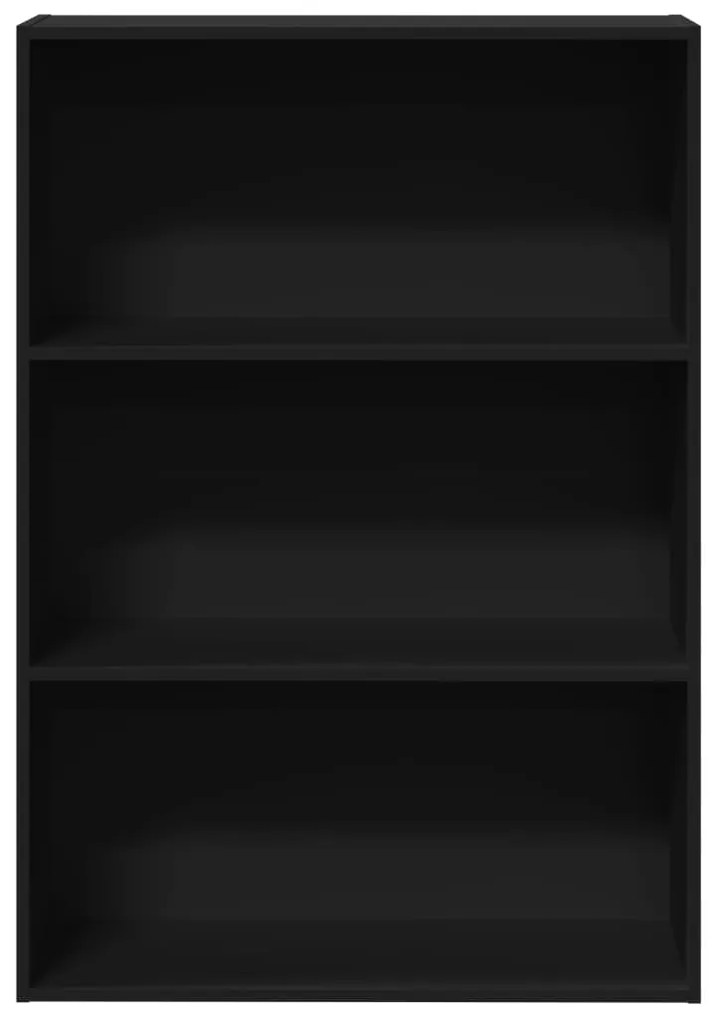 fekete szerelt fa könyvespolc 80 x 30 x 114 cm