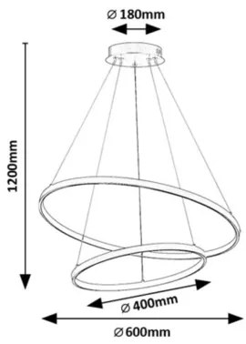 Rabalux 72348 - LED fényerőszabályozható csillár kábelen BELIZA LED/75W/230V 3000-6500K+távirányítóval