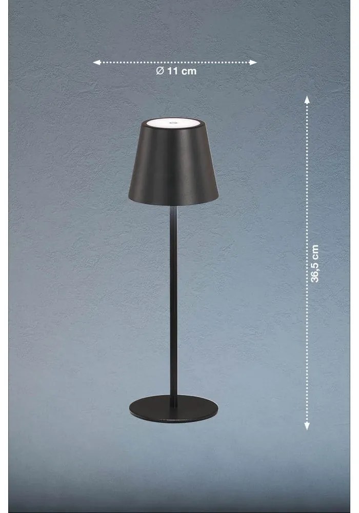 Fekete LED asztali lámpa fém búrával (magasság 36,5 cm) Viletto – Fischer & Honsel