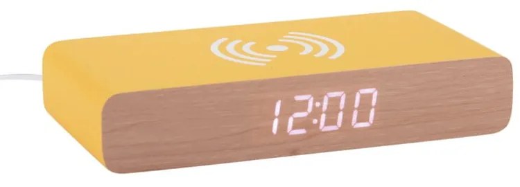 Digitális ébresztőóra vezeték nélküli töltővel Retro Flat LED – Karlsson