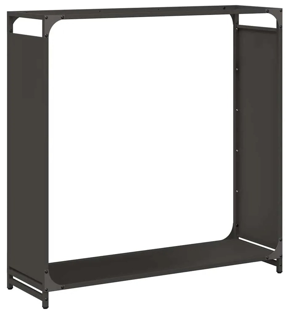 fekete hidegen hengerelt acél tűzifatároló 90x28x90 cm