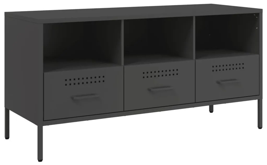 fekete acél TV-szekrény 100,5 x 39 x 50,5 cm