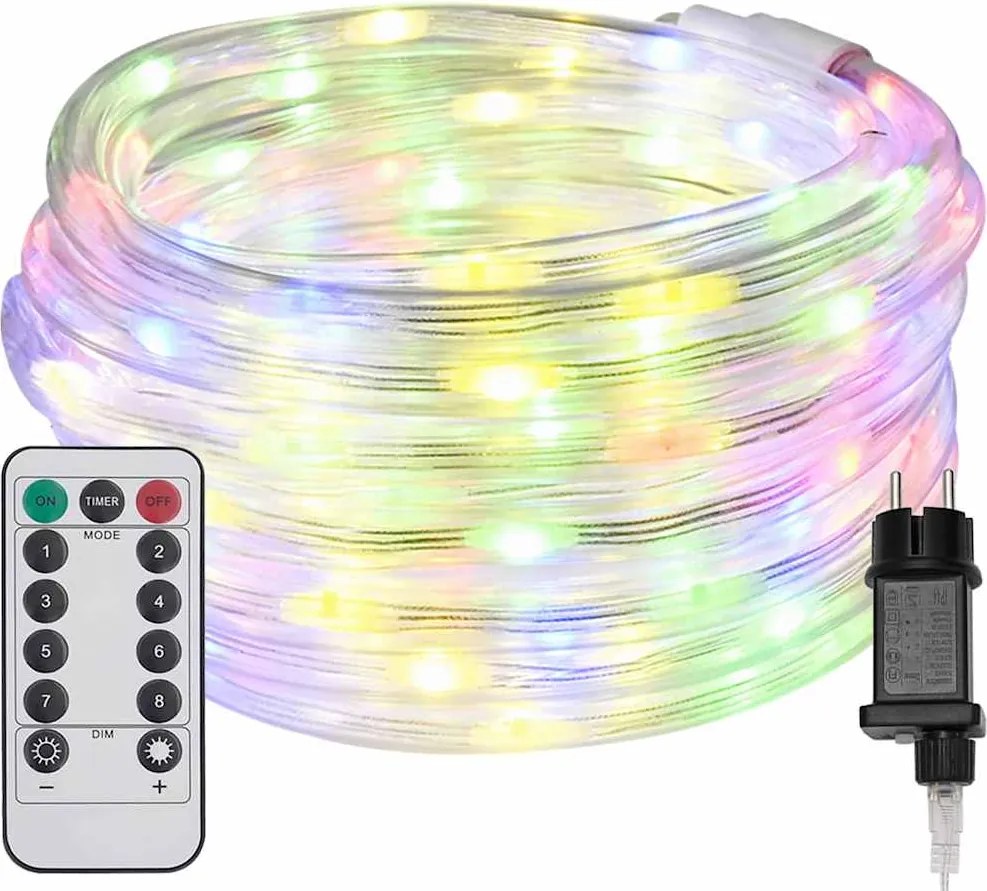 vidaXL Kötél világítás 480 LED-del Sokszínű 20 m PVC