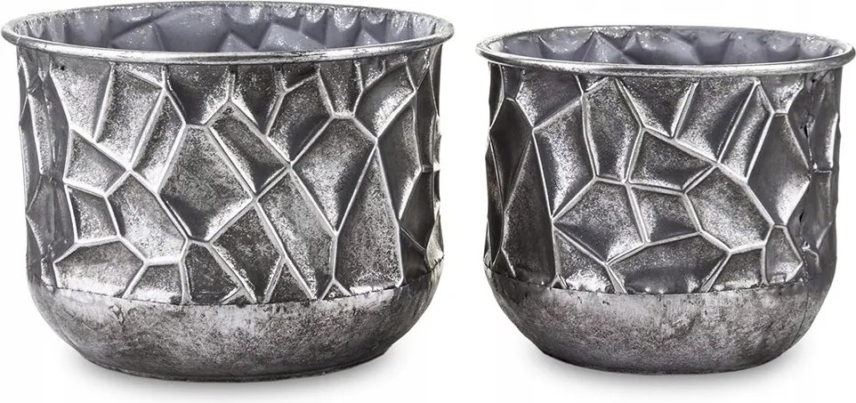 Virágtartó Fém Fedél Ezüst 23x31cm 20x27cm