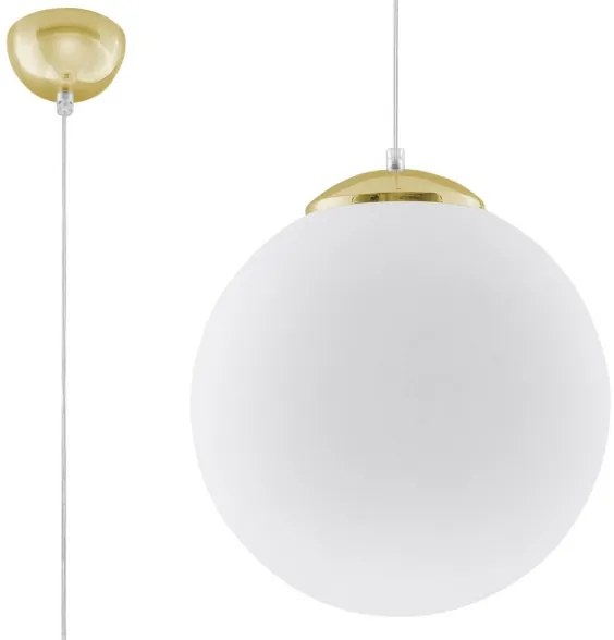 Sollux SL.0716 - TOYA kábeles függeszték 1xE27/60W/230V Ø 30 cm fehér/arany