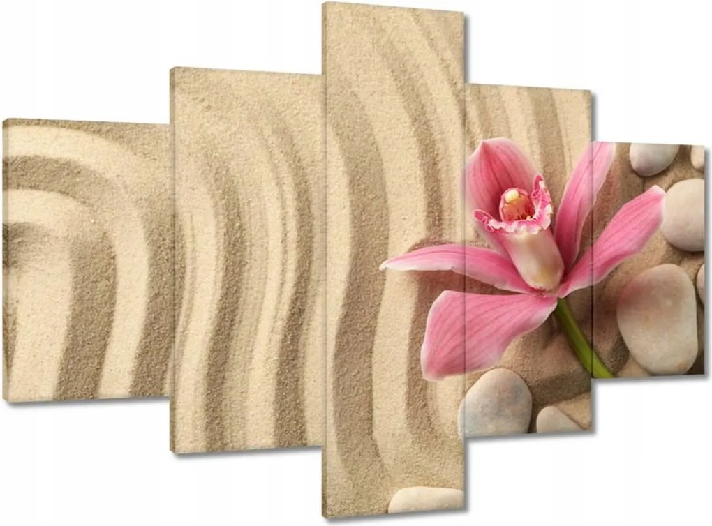 Vászonkép 100x70 Spa Wellness Homok és kövek