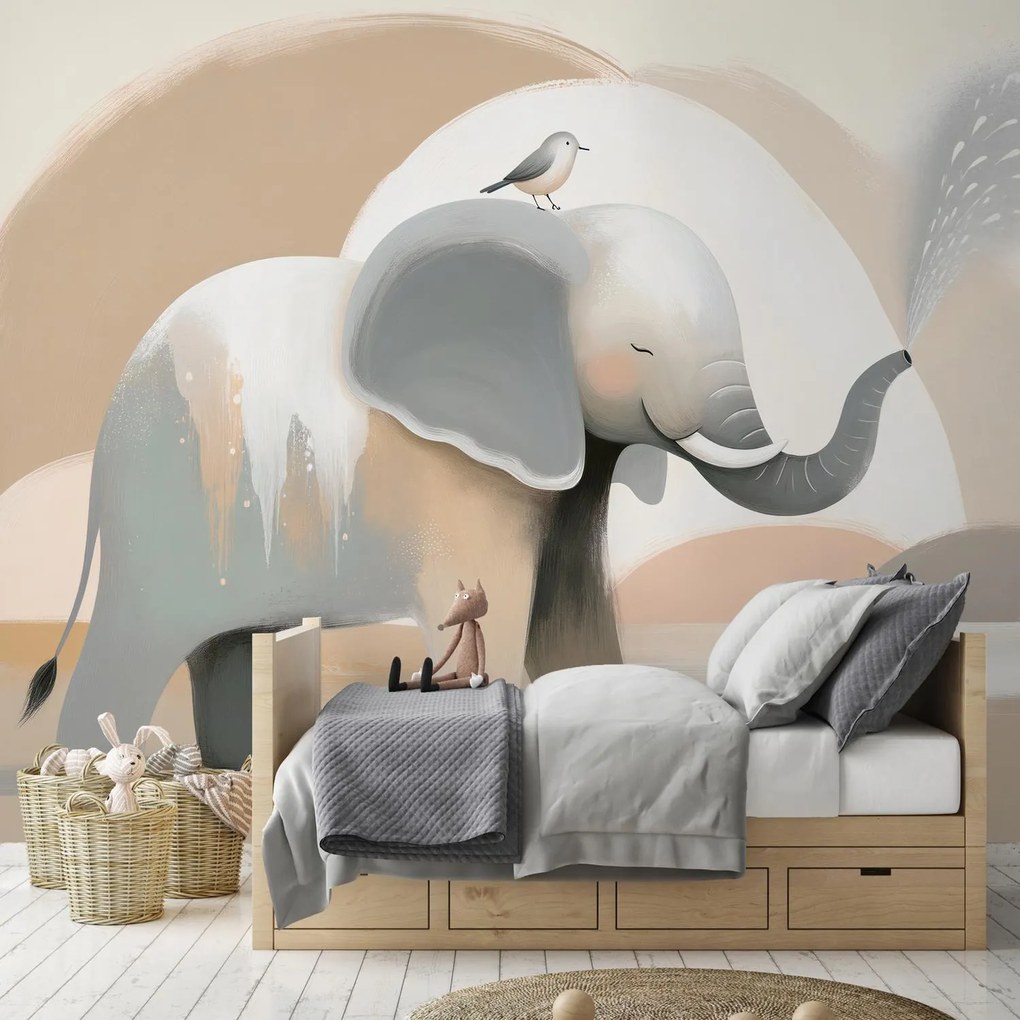 Fotótapéta - Elefánt pasztell színekben (147x102 cm)