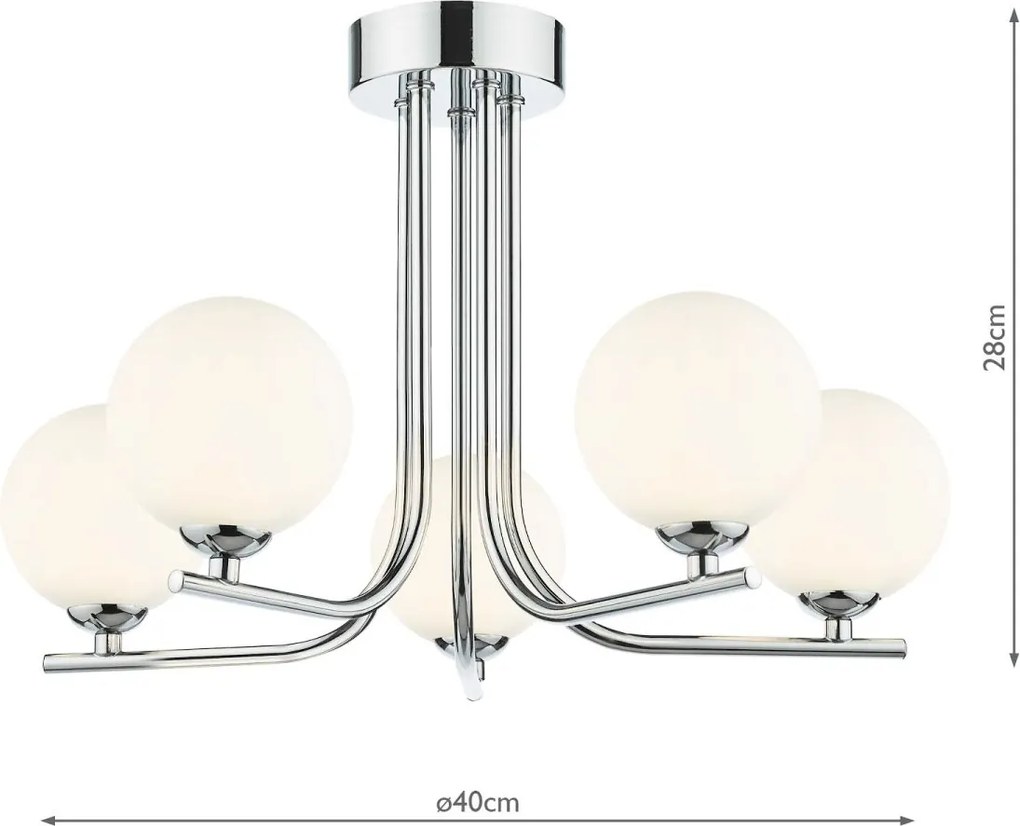 Dar Lighting modern mennyezeti lámpa cradle fehér csiszolt króm darcra5450-02