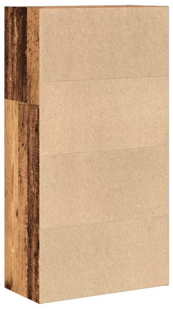 antik fa színű szerelt fa könyvespolc 60 x 30 x 114 cm