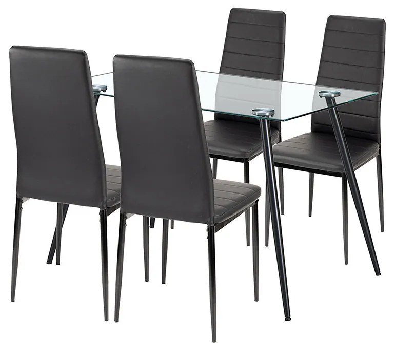 Cruz 4+1 étkező garnitúra fekete