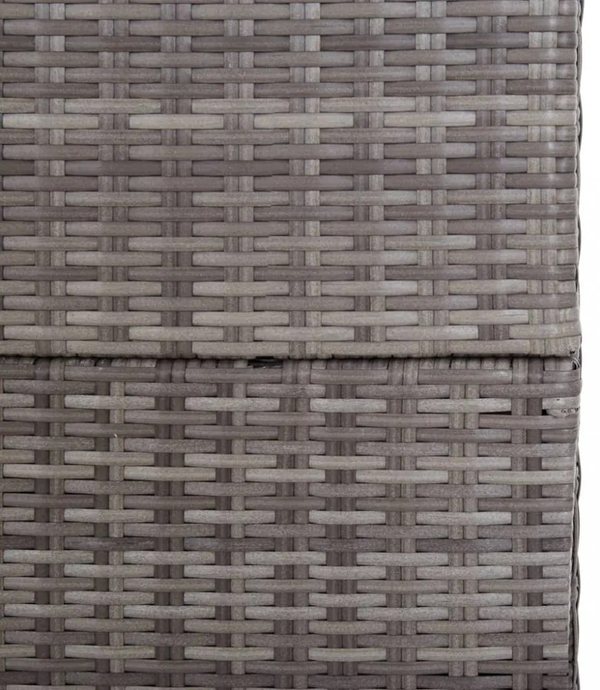 szürke polyrattan kerti tárolóláda 150 x 100 x 100 cm