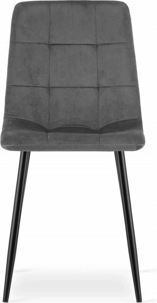 AKCIÓ sötétszürke bársonyszék KARA fekete lábakkal II. osztály