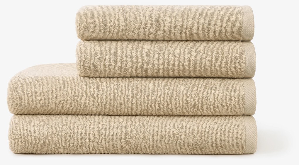 Goldea bordűr nélküli frottír törölköző és fürdőlepedő soft – bézsínű 30 x 50 cm