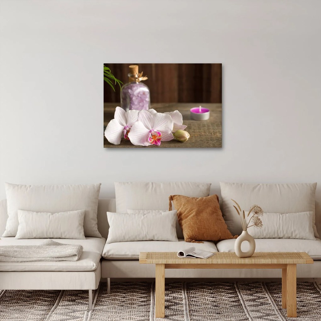 Kép - Gyertya és orchidea (70x50 cm)