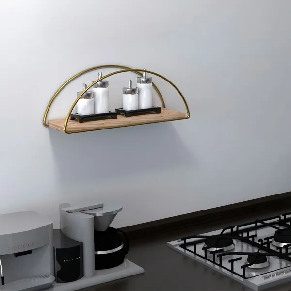 Fali polc 45x18 cm tölgy/arany