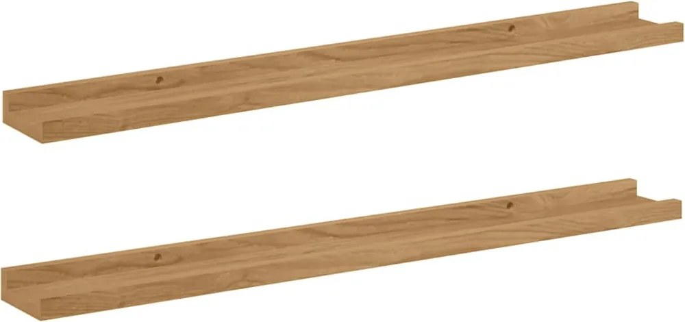 vidaXL Falpolc polcokkal tárolóval 2 pcs Barna 80 x 9 x 3 cm Faanyag