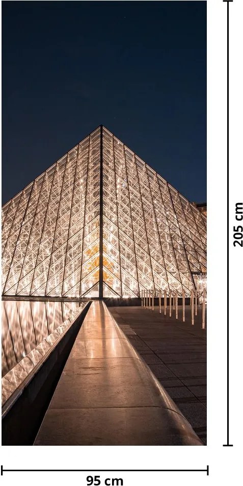Fotótapéta ajtóra - Louvre éjjel (95x205cm)