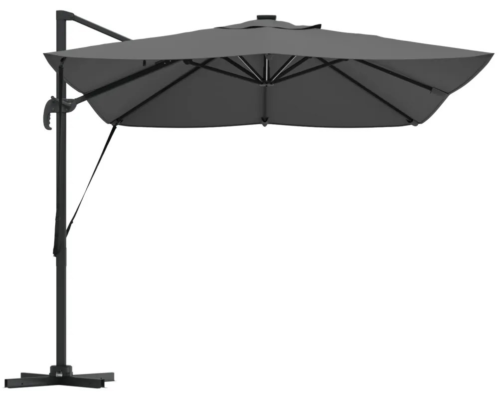 Konzolos Roma napernyő LED-del Antracit 352x251x265 cm Alumínium