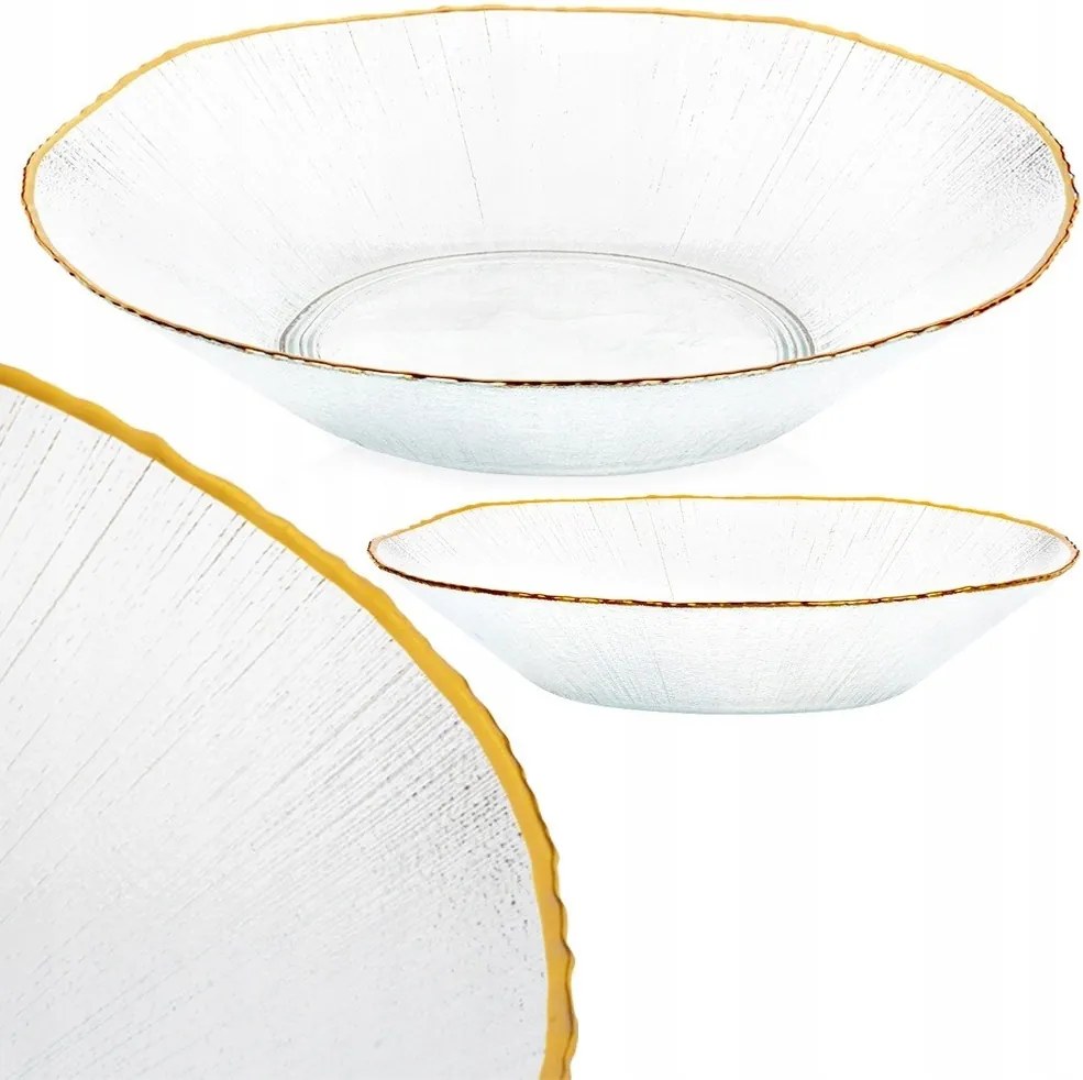 Arany üveg salátatál üveg saláták ételek gyümölcsök 1,6L