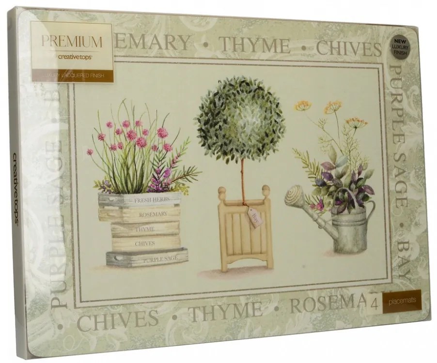 Parafa tányéralátét 4db-os 400x290x5mm, Topiary