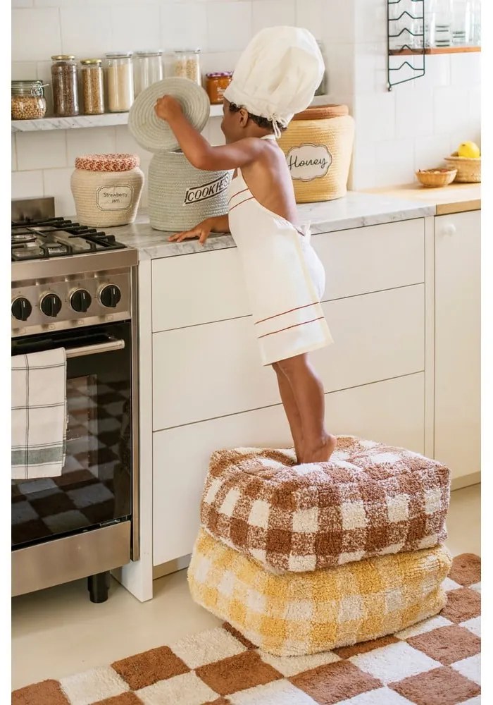 Okkersárga gyerek puff Vichy Honey – Lorena Canals