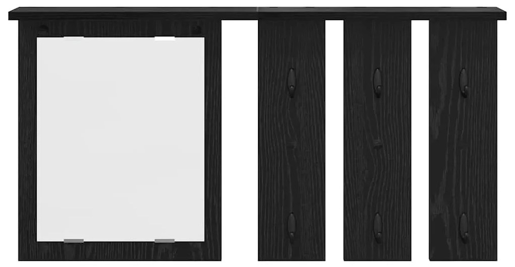 Fali Kabáthorog polcokkal Musta tammi 85 x 10 x 45 cm Faanyag