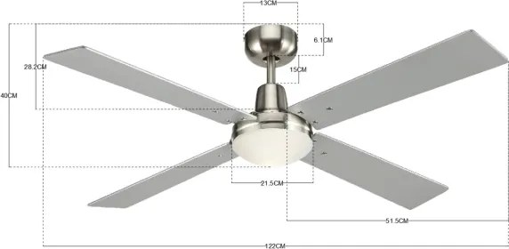 Lucci Air 210334 - AIRFUSION mennyezeti ventilátor 1xE27/60W fa/krom + DO