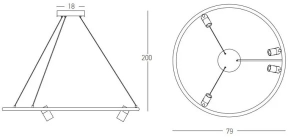 Zambelis 22013 - LED Dimmelhető csillár zsinóron LED/59W/230V átm. 79 cm fekete