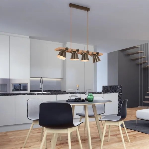 Briloner 4406-044 - Csillár zsinóron TALE 4xE27/40W/230V barna