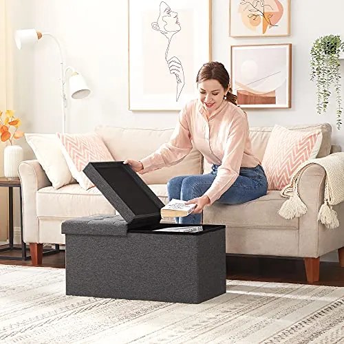 OTO tárolós puff, 76x38x38cm, antracit SongmicsHome