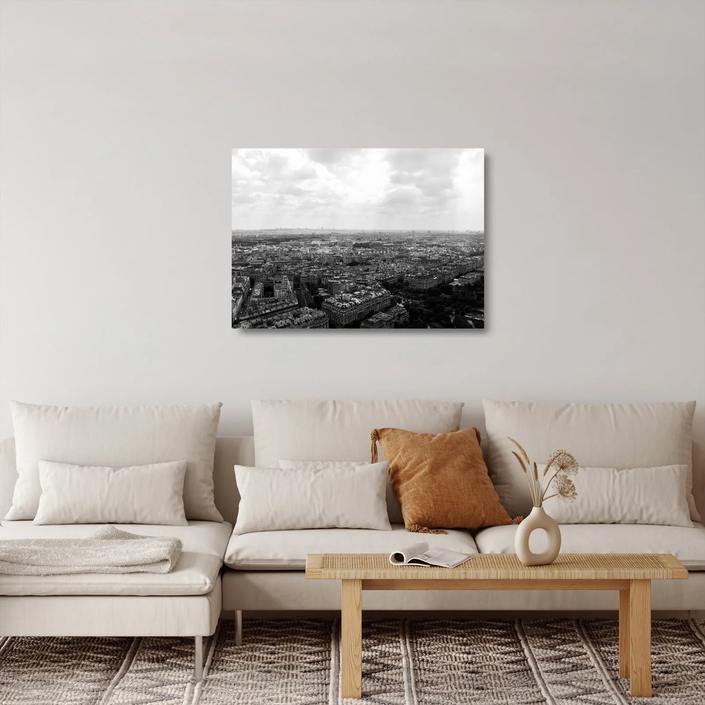 Kép - Házak háztetői Párizsban (üvegen) (70x50 cm)