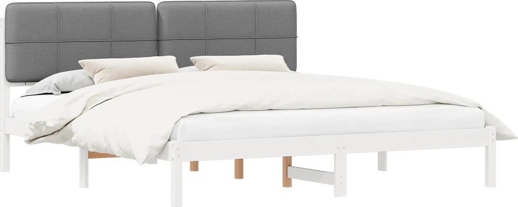 vidaXL Ágykeret Kárpitozott Fejtámlával Világosszürke 200 x 200 cm