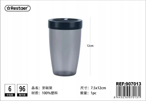 Elegáns fogkefetartó fekete-szürke színben