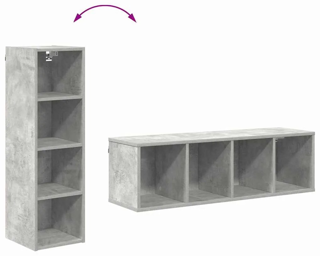 Függő szekrény Riga Beton Szürke 30 x 29,5 x 100 cm Faanyag