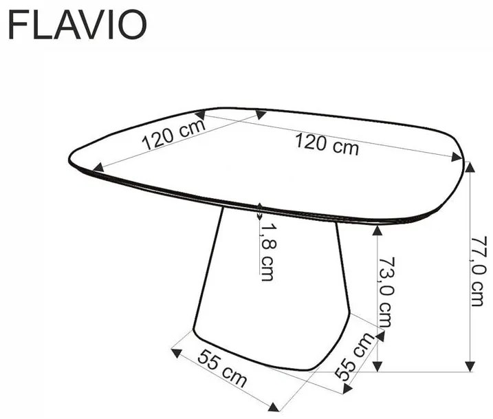 Flavio fehér étkezőasztal 120cm