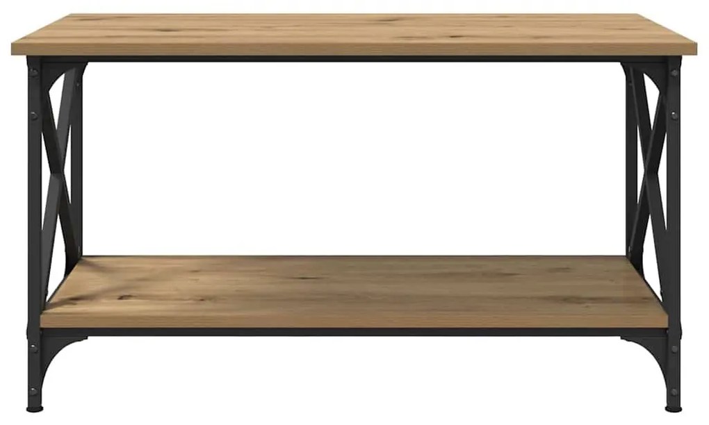 Dohányzóasztal kézműves tölgy 80 x 45 x 45.5 cm Faanyag