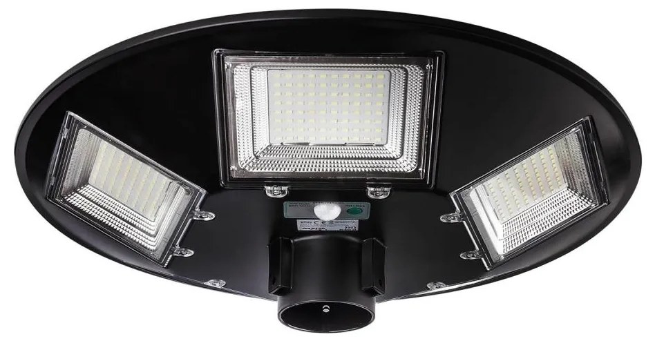 LED Napelemes utcai lámpa érzékelővel LED/22W/6V 6500K IP65 fekete + távirányító