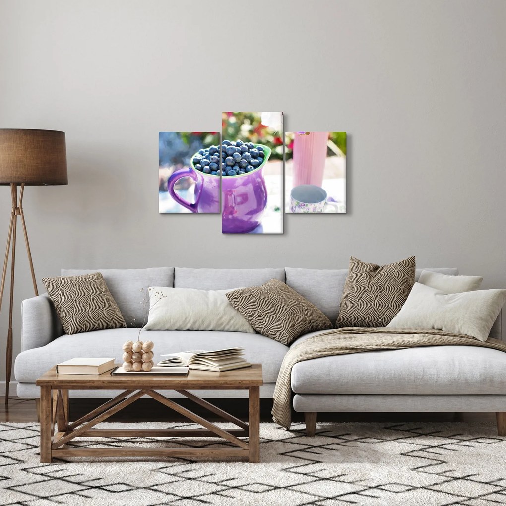 Kép - áfonyák a bögrében (90x60 cm)