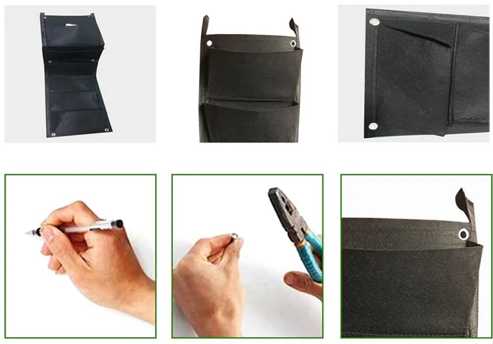 Filc függőleges növénytartó - 7 zseb palánták számára