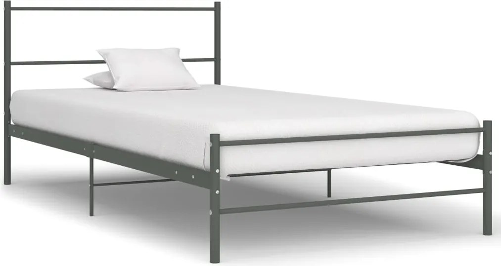 vidaXL szürke fém ágykeret 90 x 200 cm