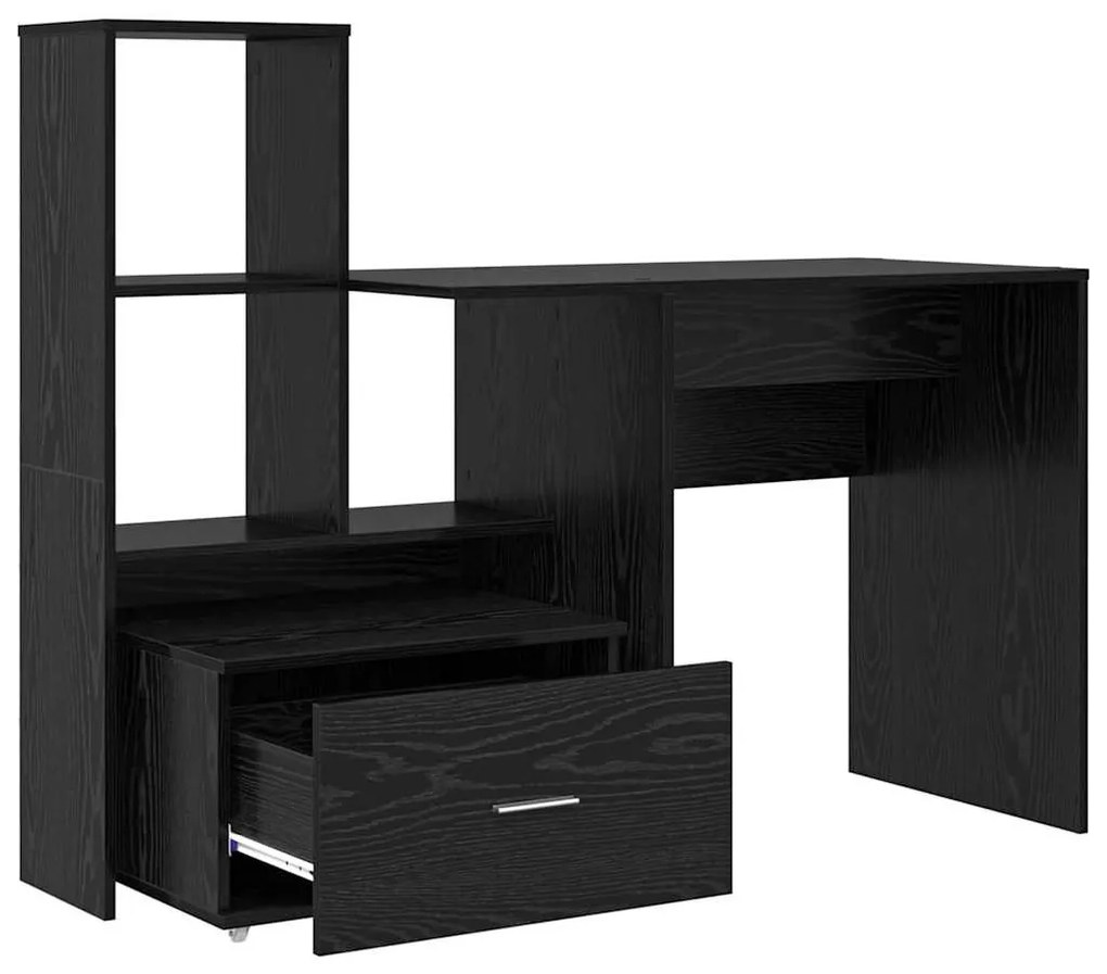 Asztal fiókkal Musta tammi 131.5 x 50 x 106.5 cm Faanyag