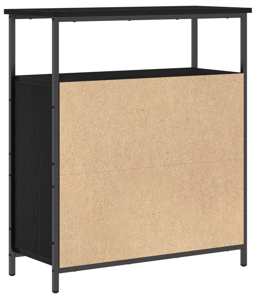 Oldalszekrény Fekete tölgy 70x30x80 cm Műanyag